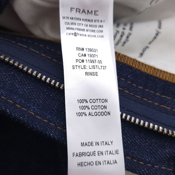 Frame Le Italien True Straight Blue Jeans Womens Size 23 - Picture 12 of 15